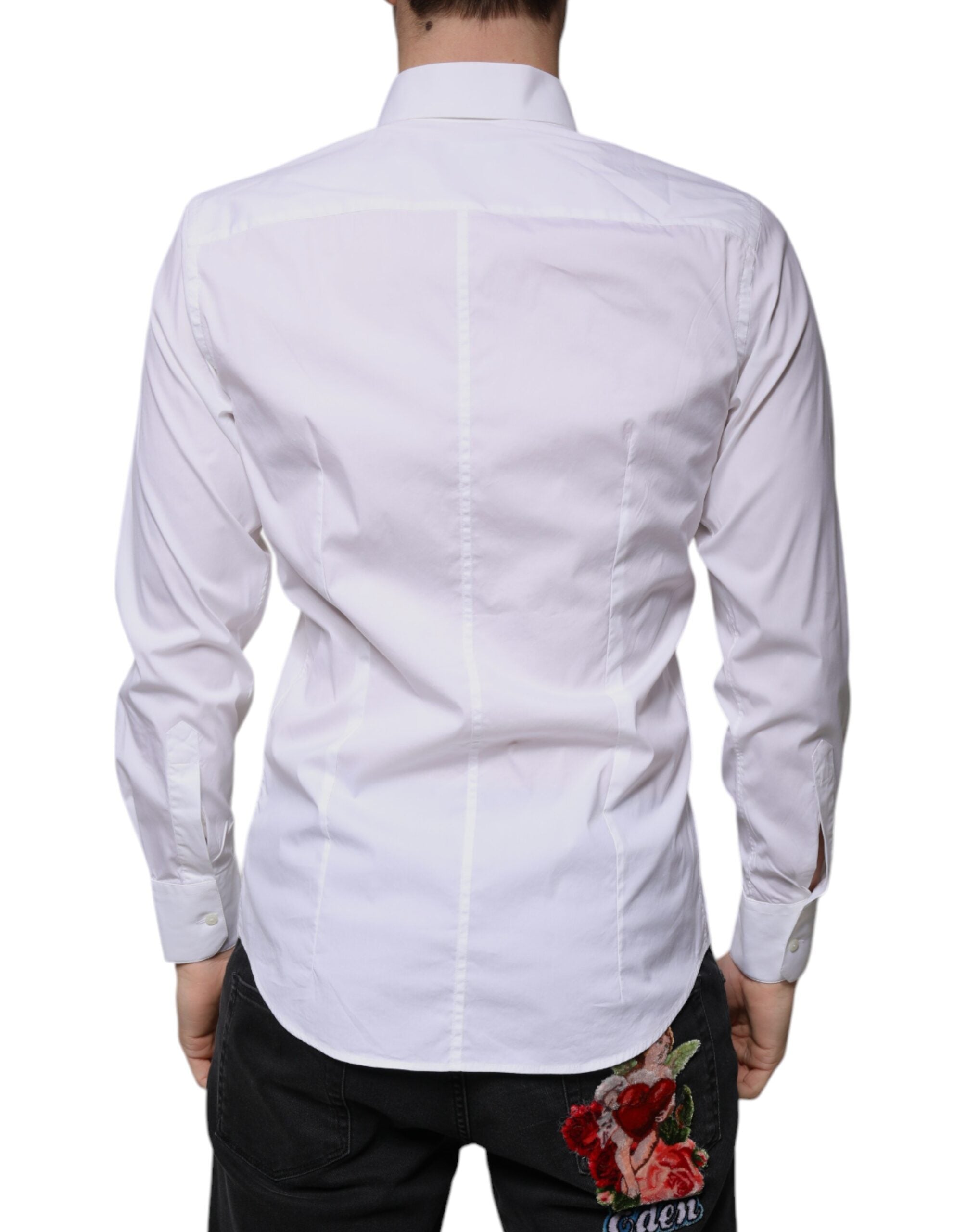 Dolce & Gabbana White Cotton Blend Shirt MARTINI Formal